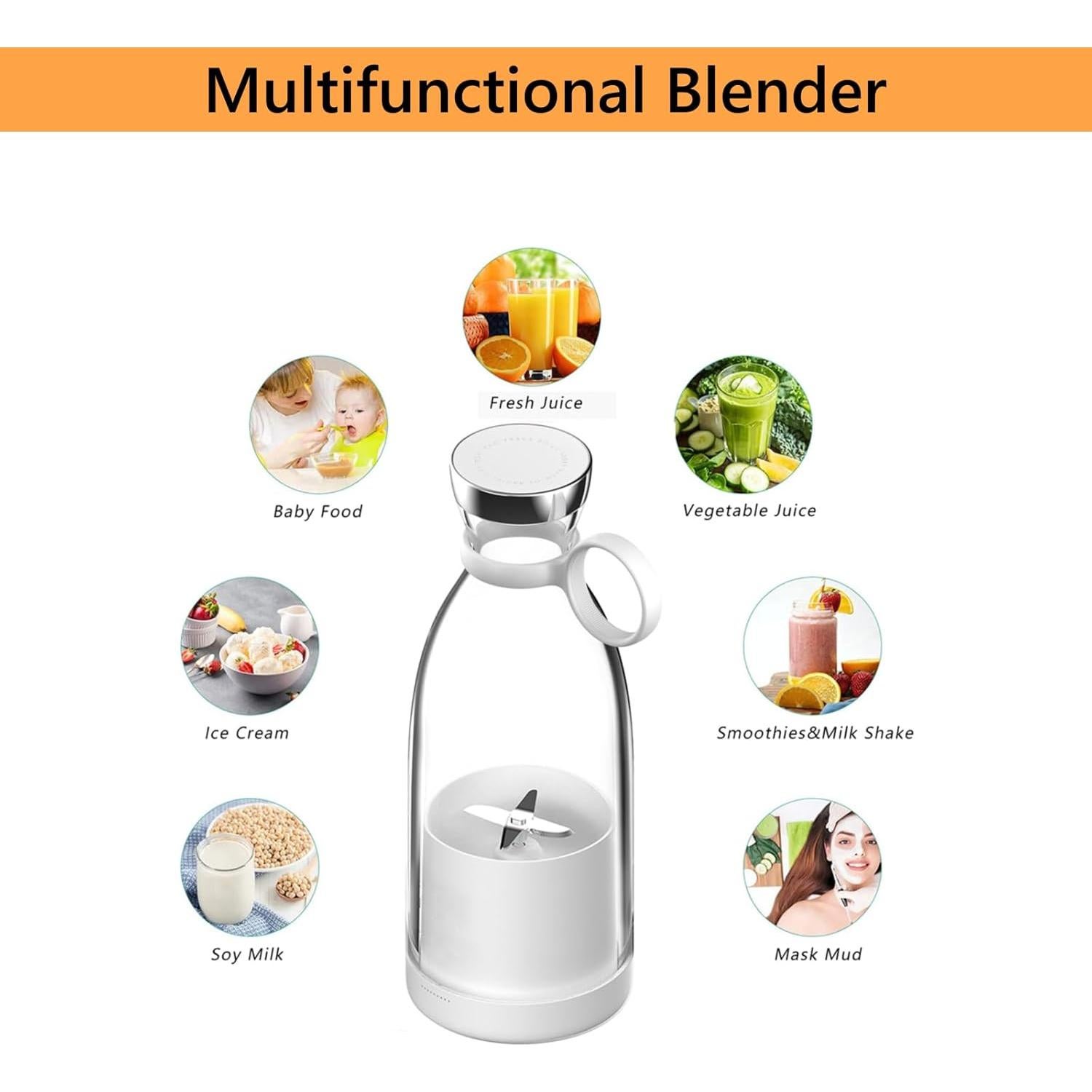 Licuadora Portátil OTPEIR 350ml Cuchillas Acero Inoxidable