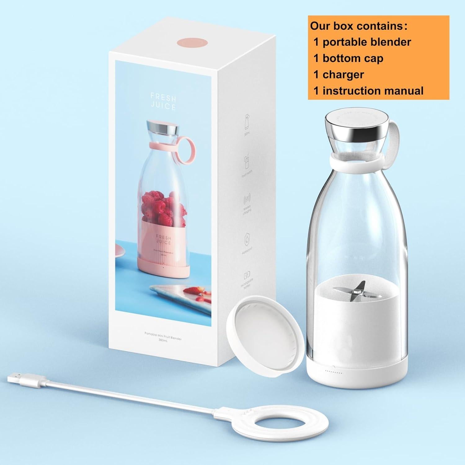 Licuadora Portátil OTPEIR 350ml Cuchillas Acero Inoxidable