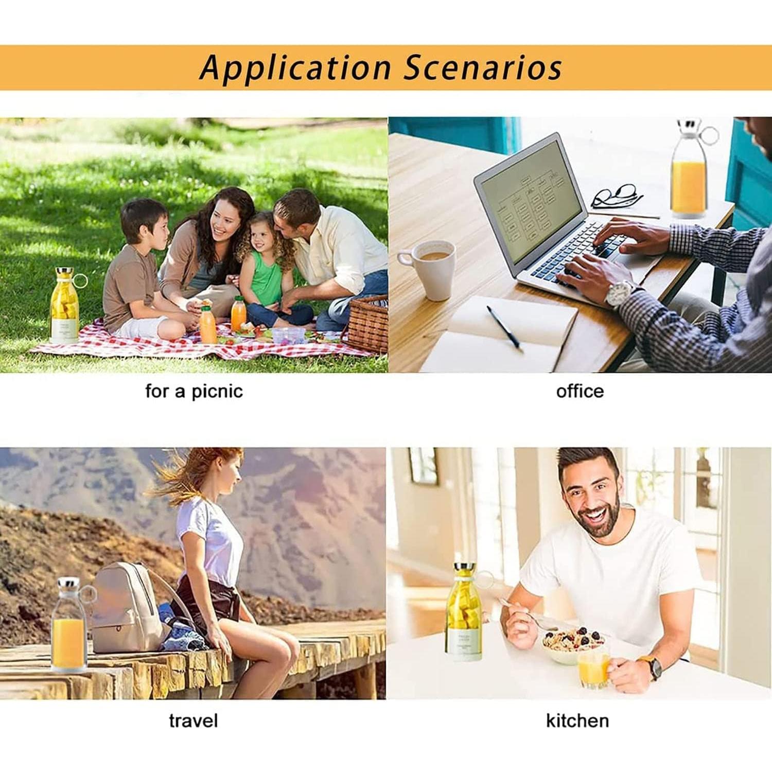 Licuadora Portátil OTPEIR 350ml Cuchillas Acero Inoxidable