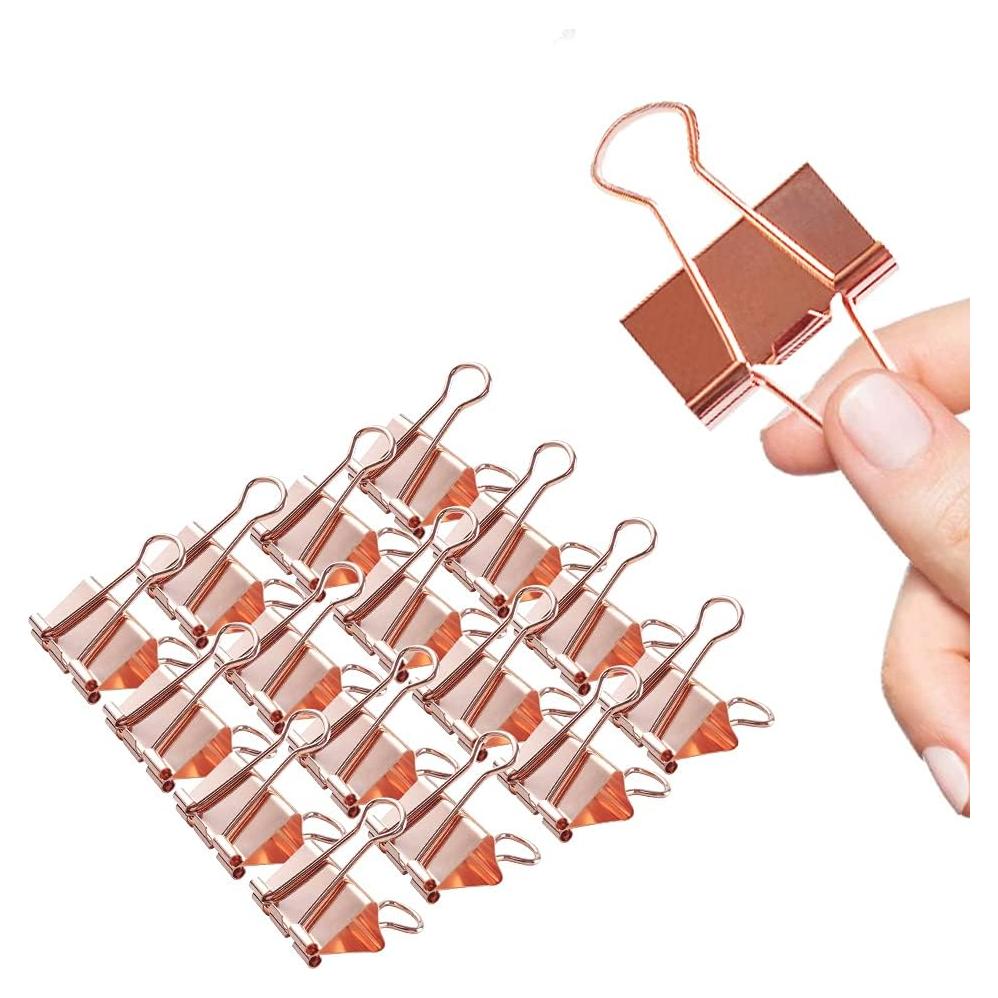 Clips de Binder Medianos Makanu Oro Rosa 32mm Paquete 24