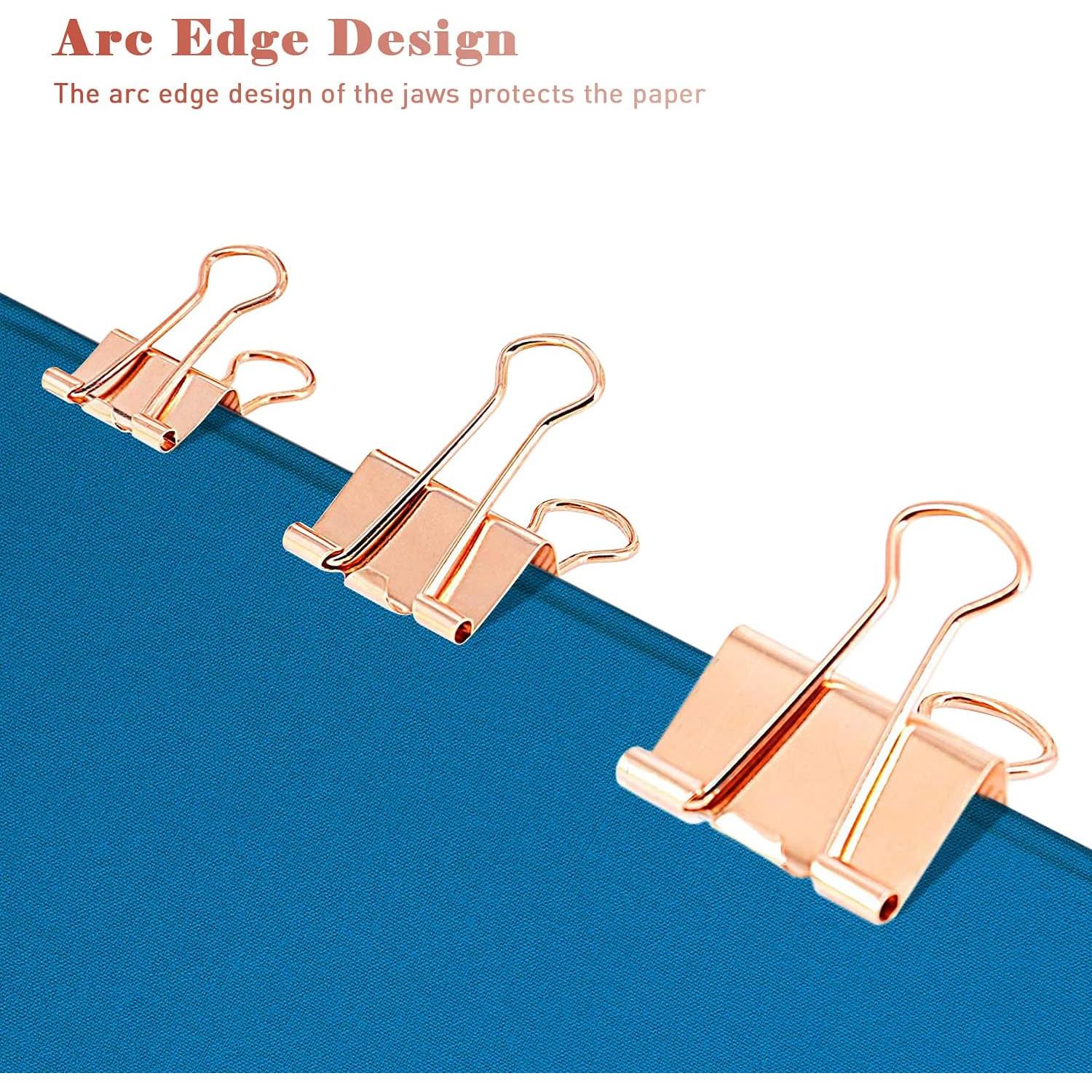 Clips de Binder Medianos Makanu Oro Rosa 32mm Paquete 24