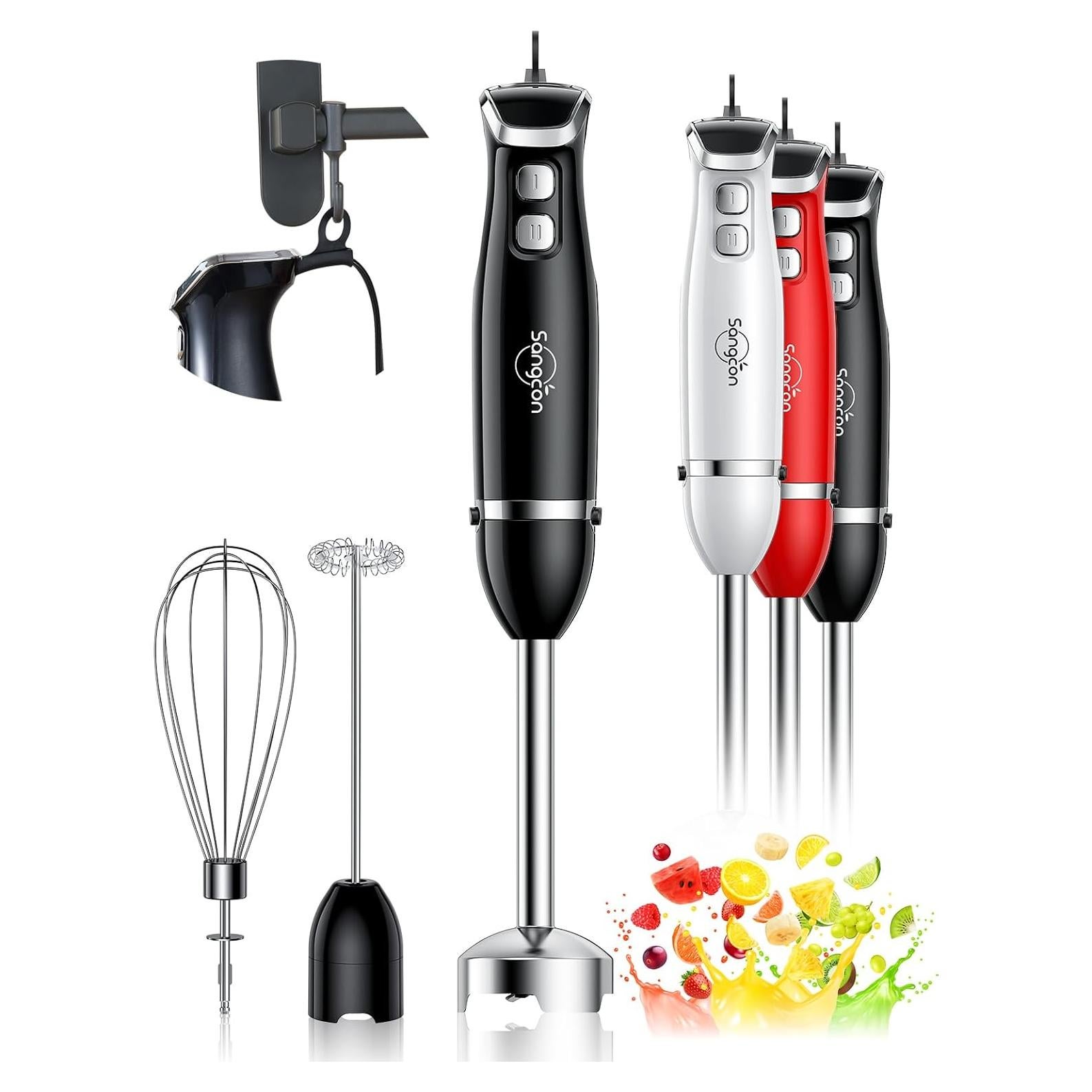 Batidora de Mano Sangcon 3 en 1 400W con Accesorios - Negro