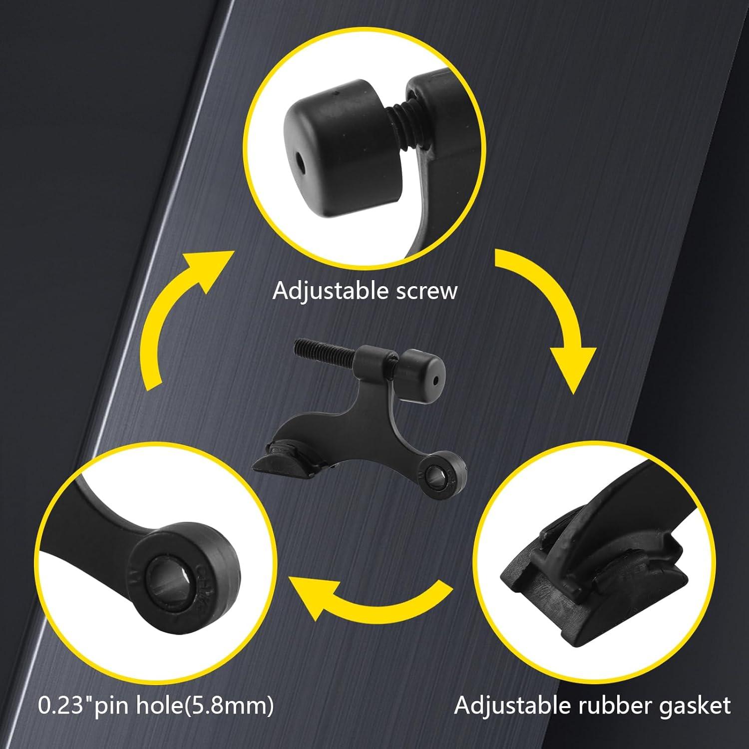 Paradas de Puerta con Pin de Bisagra Home Master 8 Pack Negro