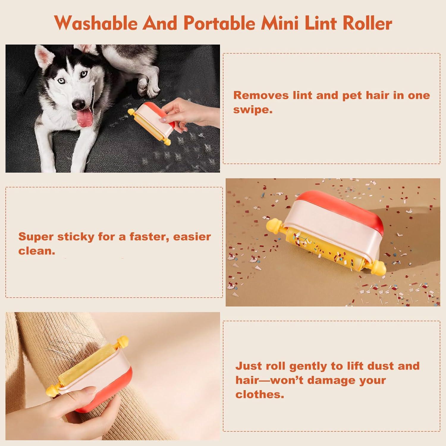 Rodillo de Pelusa Mini Reutilizable JXMLTT Rojo 17cm