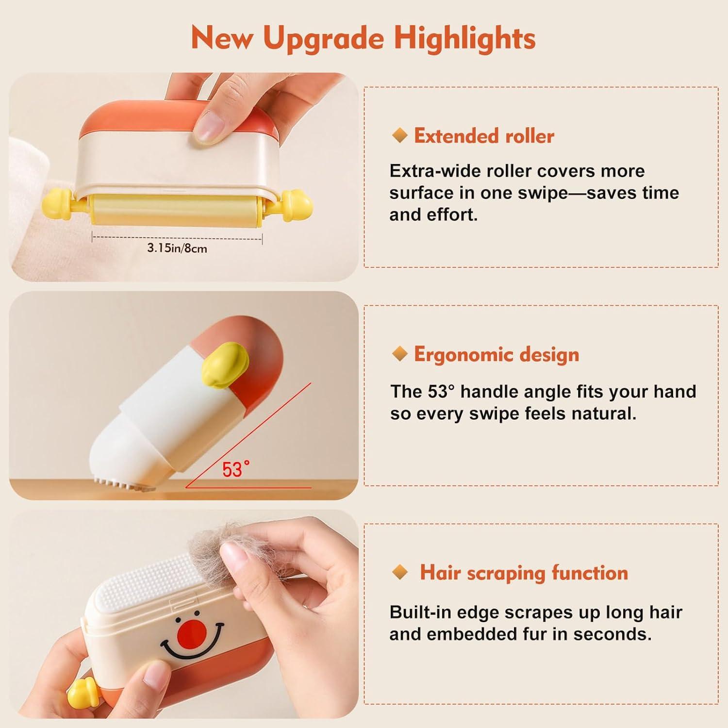 Rodillo de Pelusa Mini Reutilizable JXMLTT Rojo 17cm