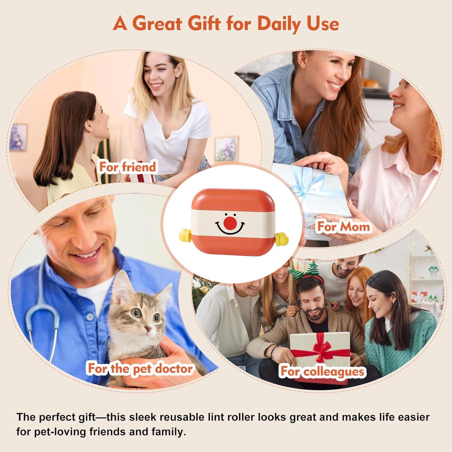 Rodillo de Pelusa Mini Reutilizable JXMLTT Rojo 17cm