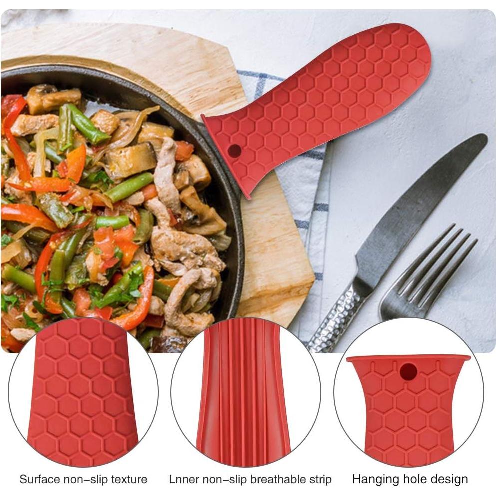 Paquete de 8 Cubiertas de Mango de Silicona BEEK Antideslizantes