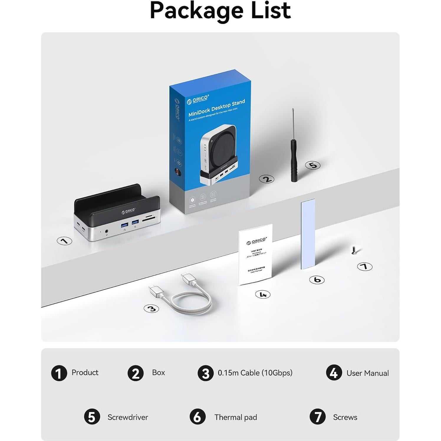 Dock y Soporte ORICO para Mac mini M4 con Enclosure M.2 SSD