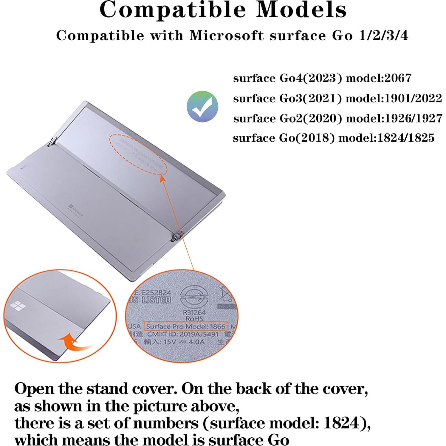 Funda Protectora Negra para Microsoft Surface Go 1/2/3/4 - Gruesa y Resistente