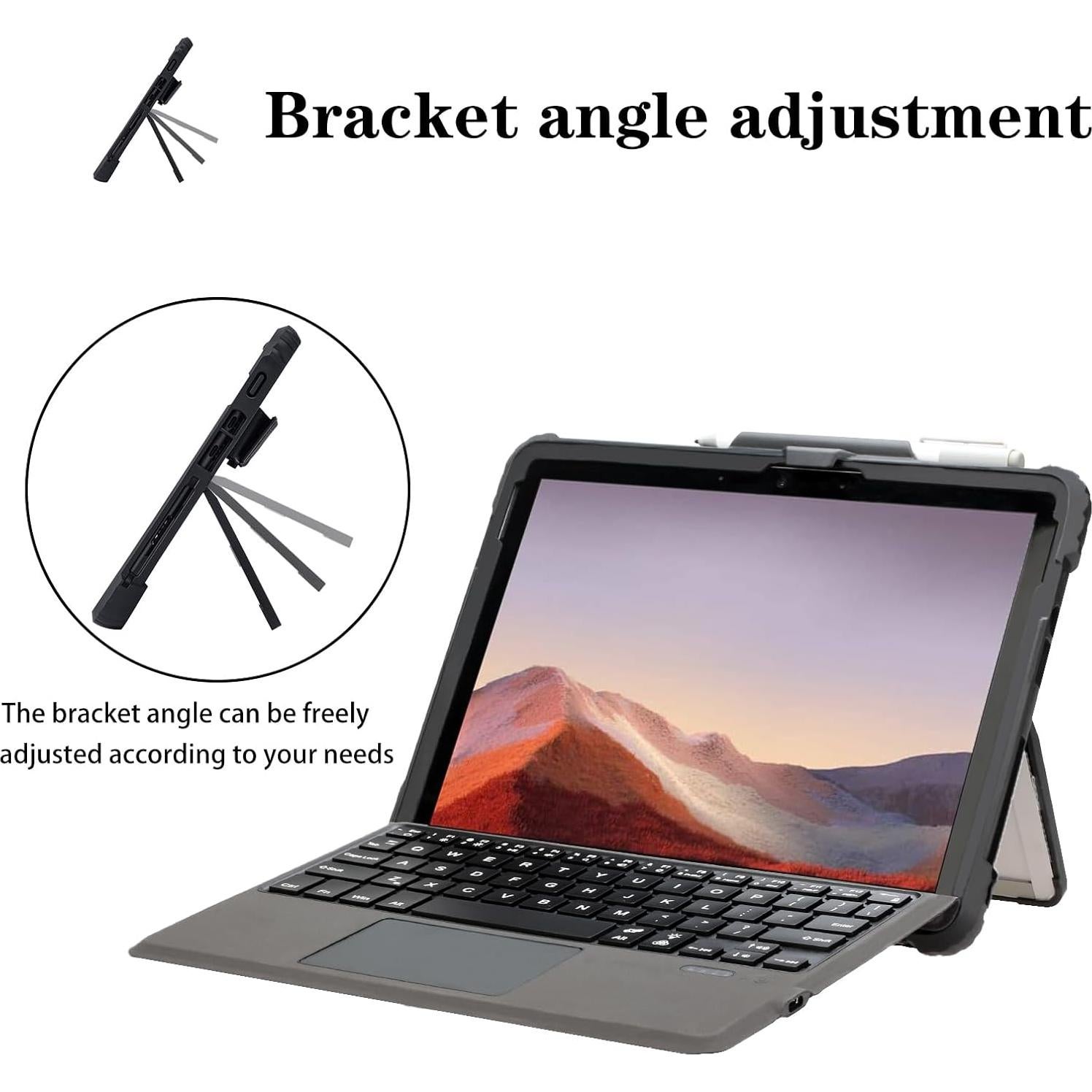 Funda Protectora Negra para Microsoft Surface Go 1/2/3/4 - Gruesa y Resistente