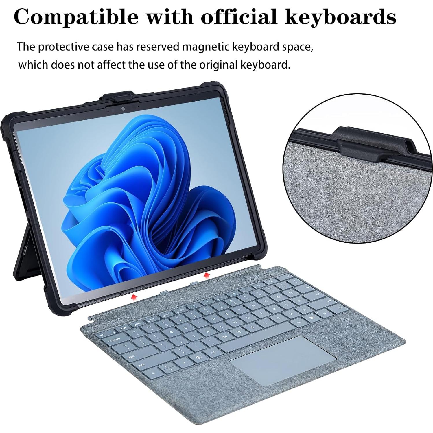 Funda Protectora Negra para Microsoft Surface Go 1/2/3/4 - Gruesa y Resistente