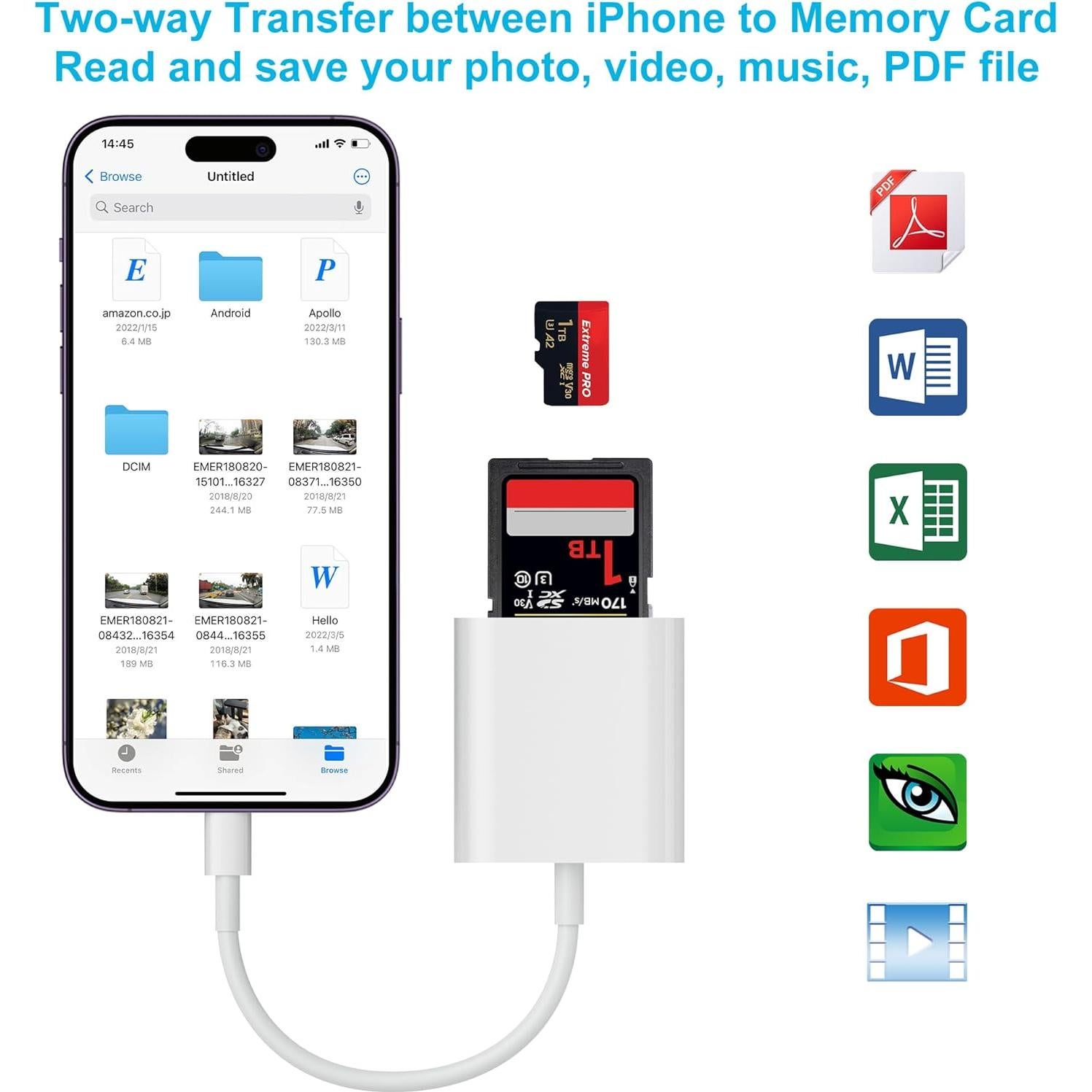 Lector de Tarjetas SD TIANSONG para iPhone y iPad - Doble Ranura