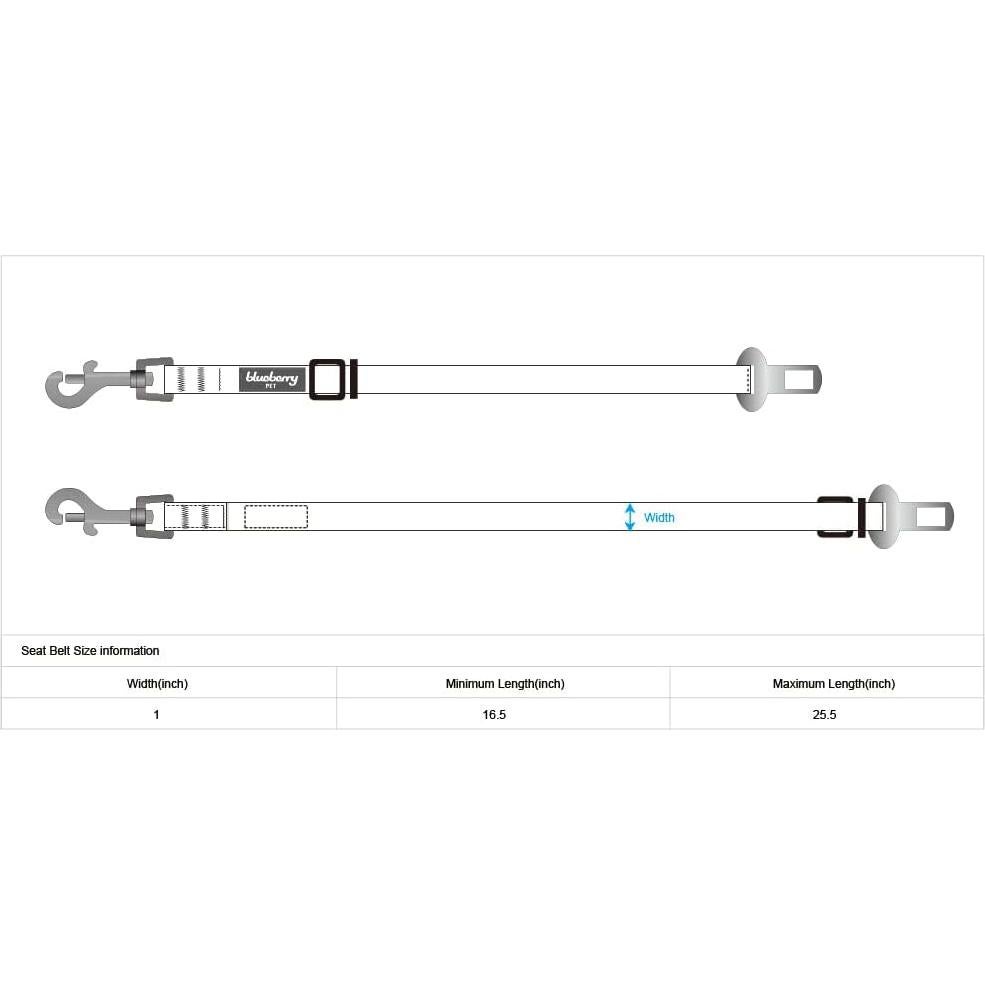 Cinturón de Seguridad Ajustable Blueberry Pet Negro 42-65 cm