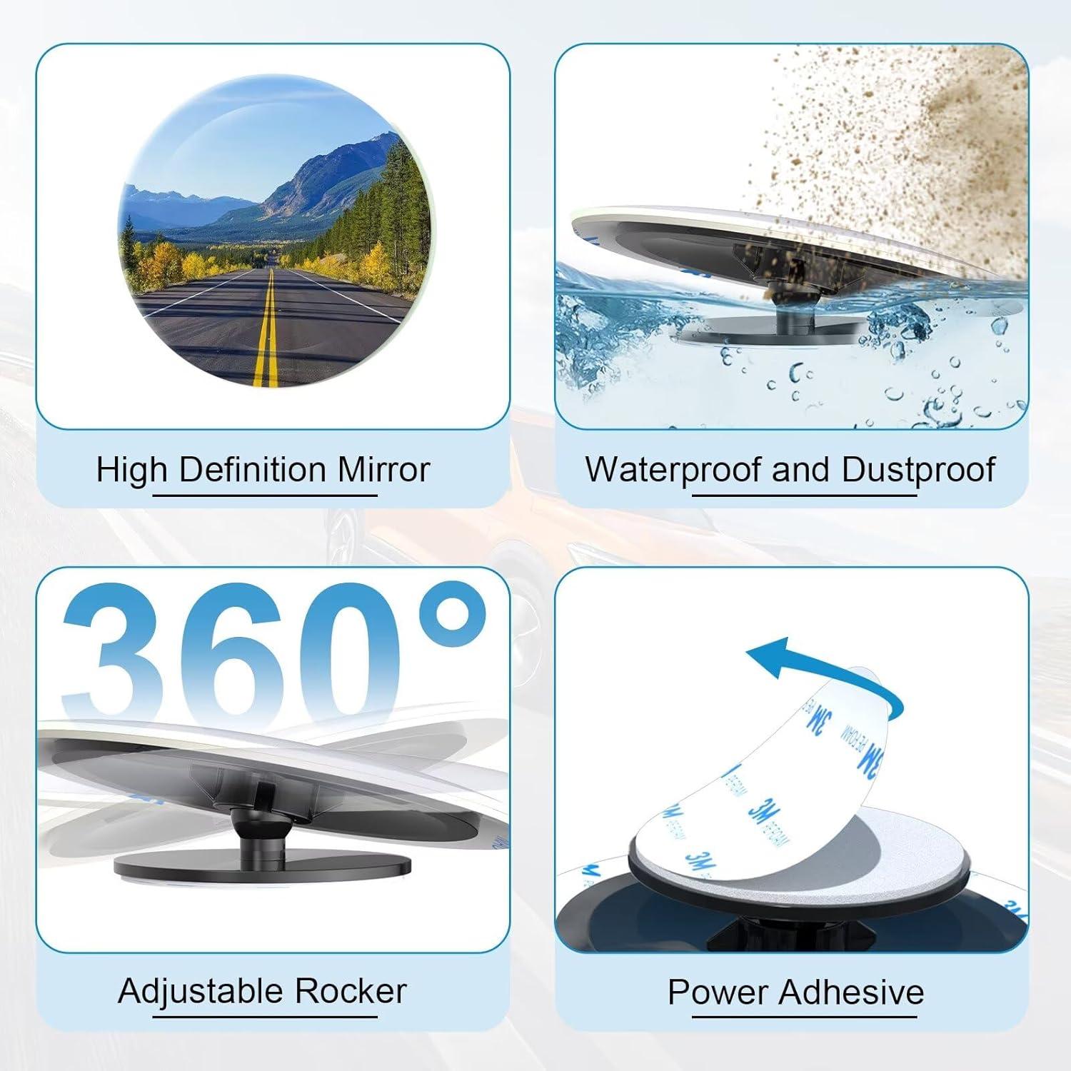 Espejos de Punto Ciego BFXM 2 Piezas Convexos HD