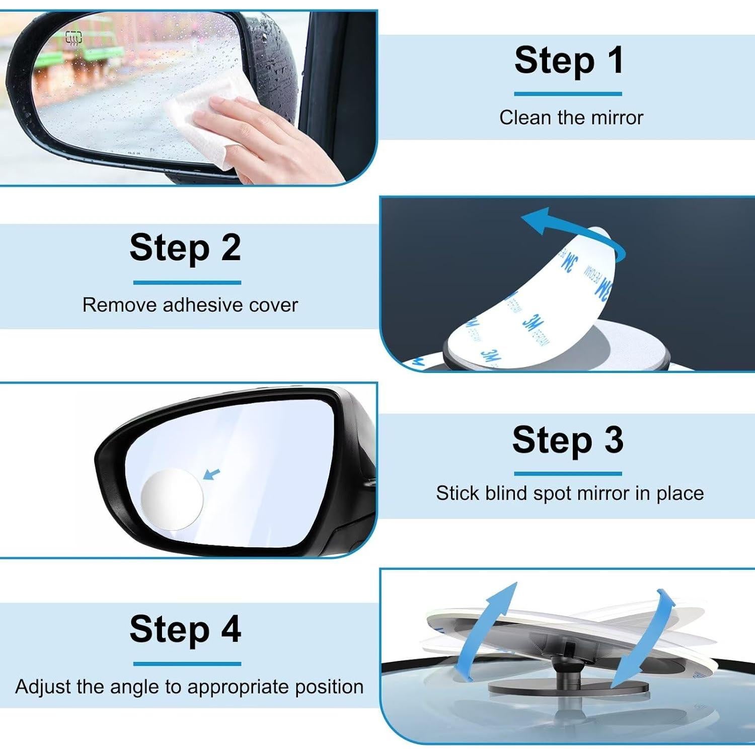 Espejos de Punto Ciego BFXM 2 Piezas Convexos HD