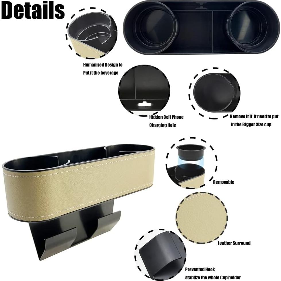 Organizador de Soporte para Tazas de Auto BTEXPECT Beige