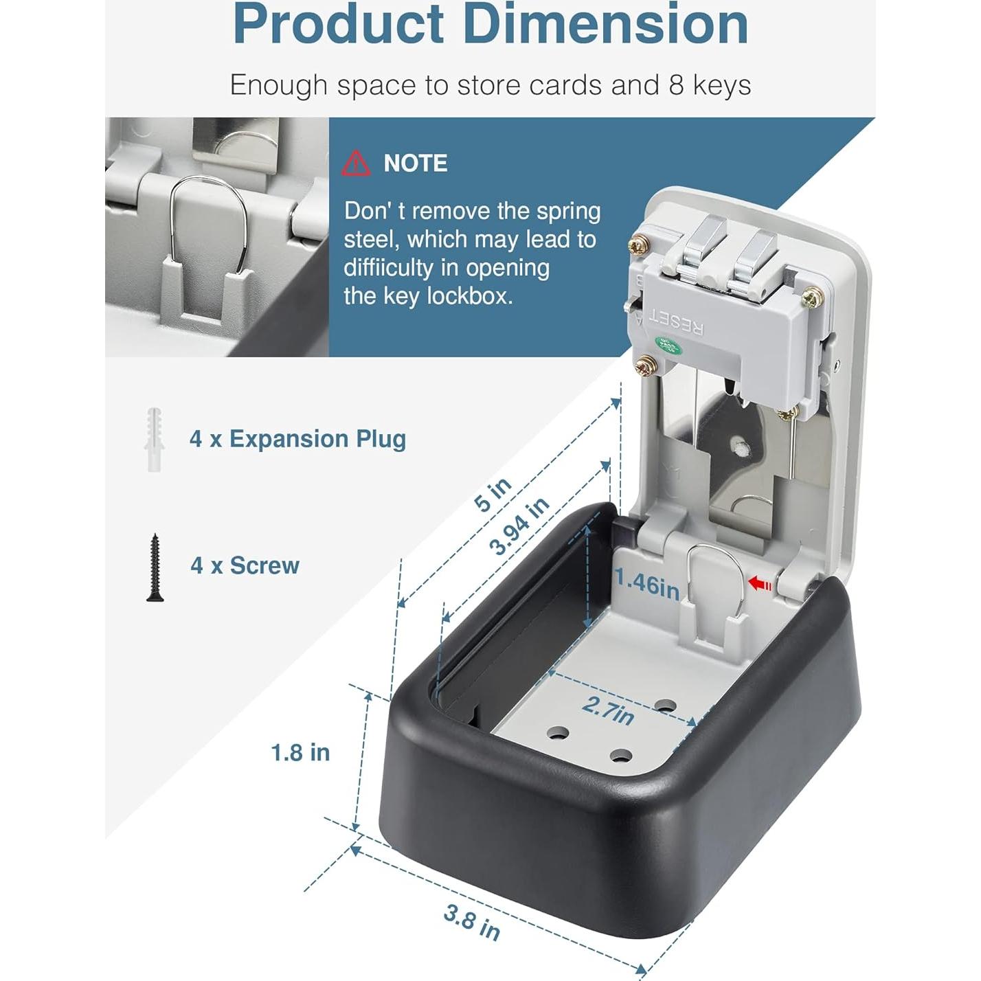 Caja de Seguridad Puroma con Combinación 4 Dígitos Impermeable