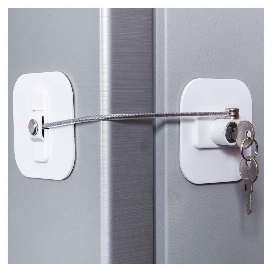 Cerradura de Refrigerador BAOWEIJD Blanca con Llave y Adhesivos