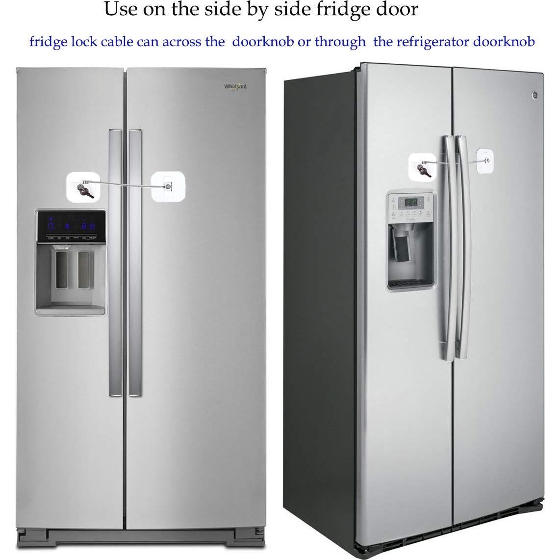 Cerradura de Refrigerador BAOWEIJD Blanca con Llave y Adhesivos