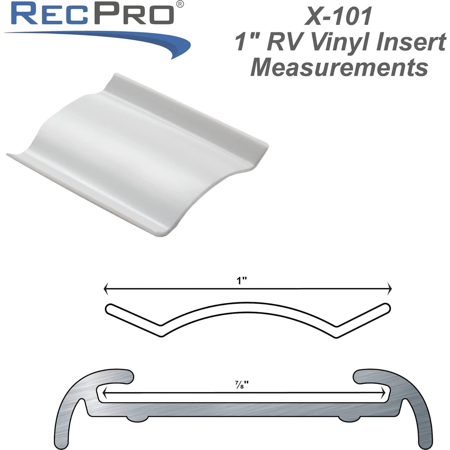 Inserto de Vinilo para RV RecPro 1" Blanco 15.24 m
