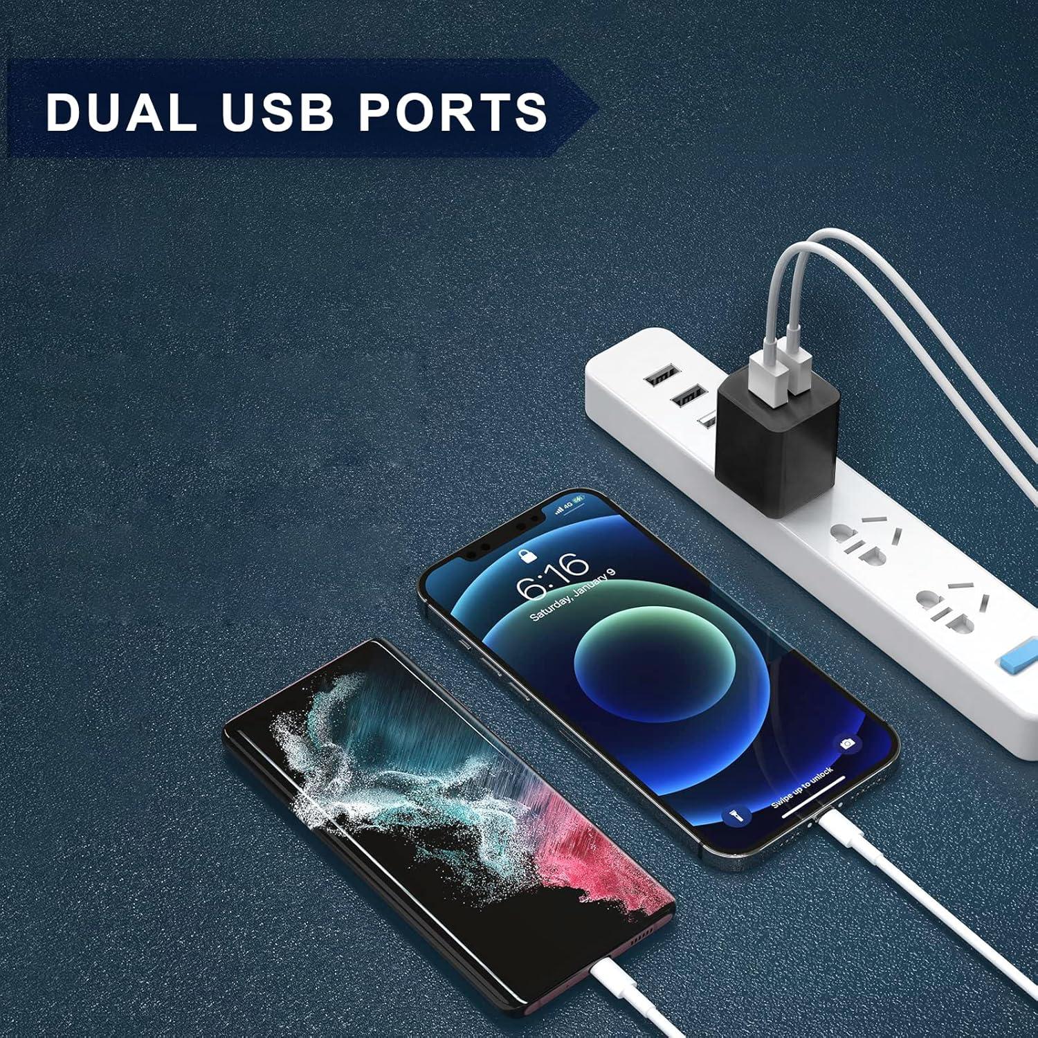 Cargador de Pared USB Doble Puerto 2.4A Negro SHENZHEN