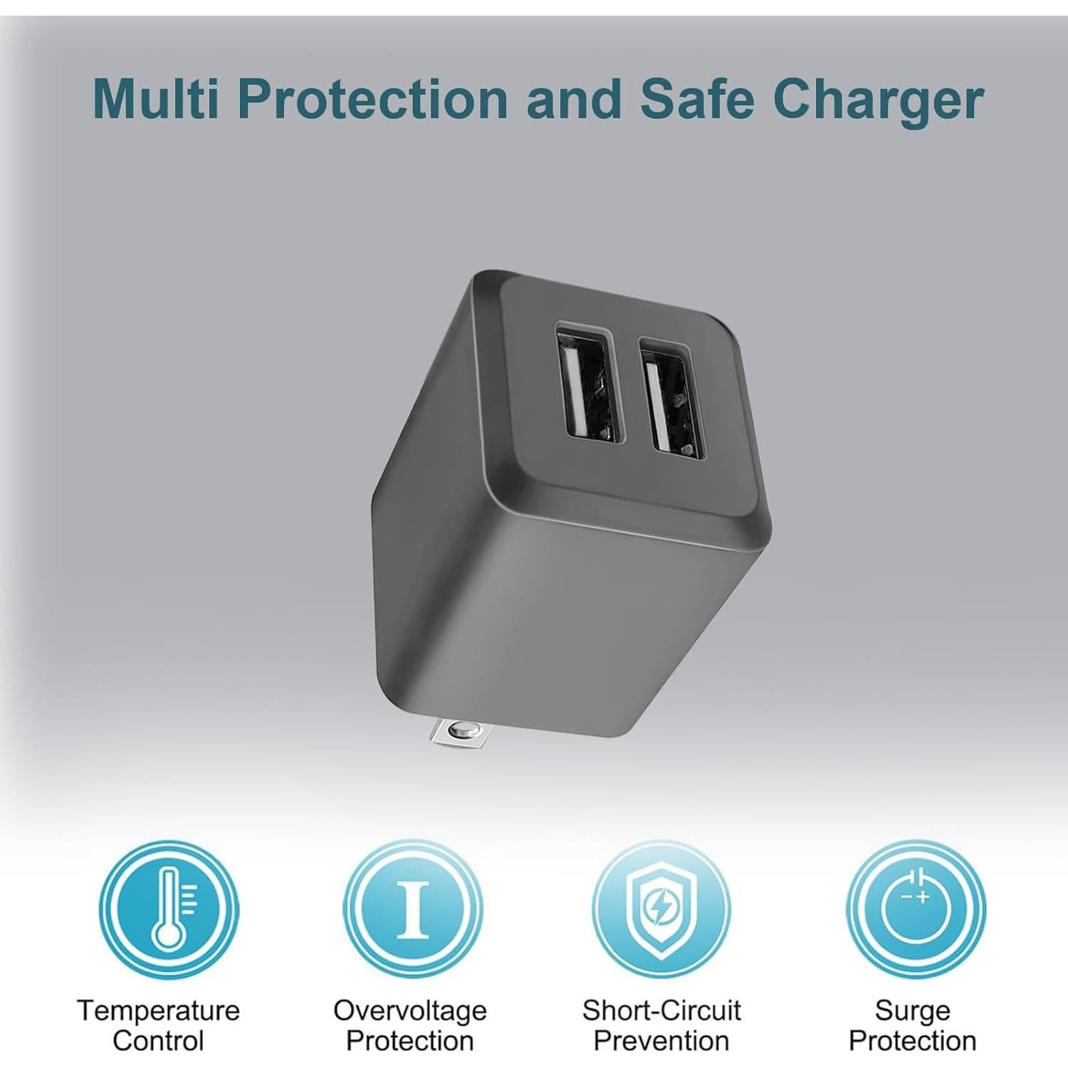 Cargador de Pared USB Doble Puerto 2.4A Negro SHENZHEN