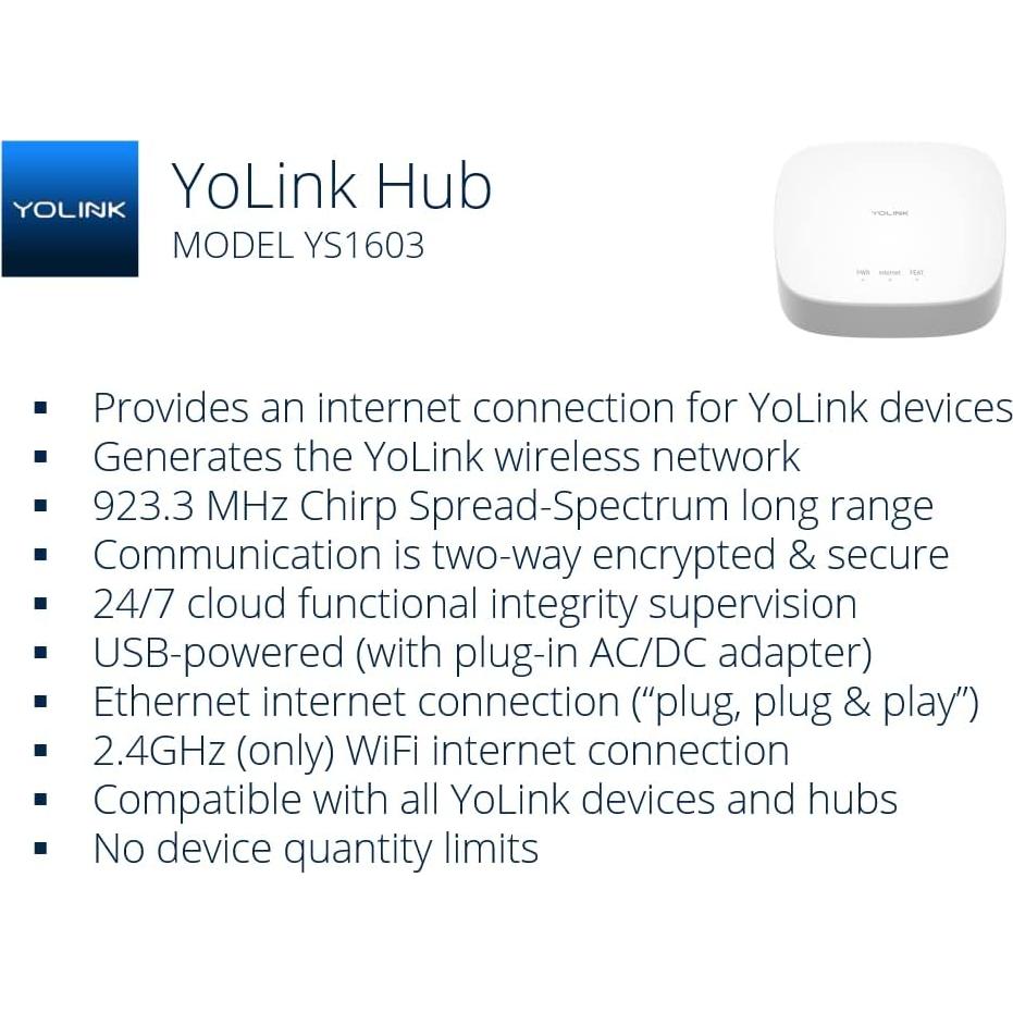 Termostato Inteligente YoLink con Hub, Compatible Bomba de Calor