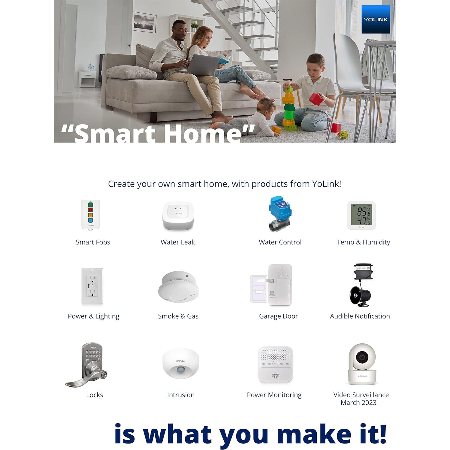 Termostato Inteligente YoLink con Hub, Compatible Bomba de Calor