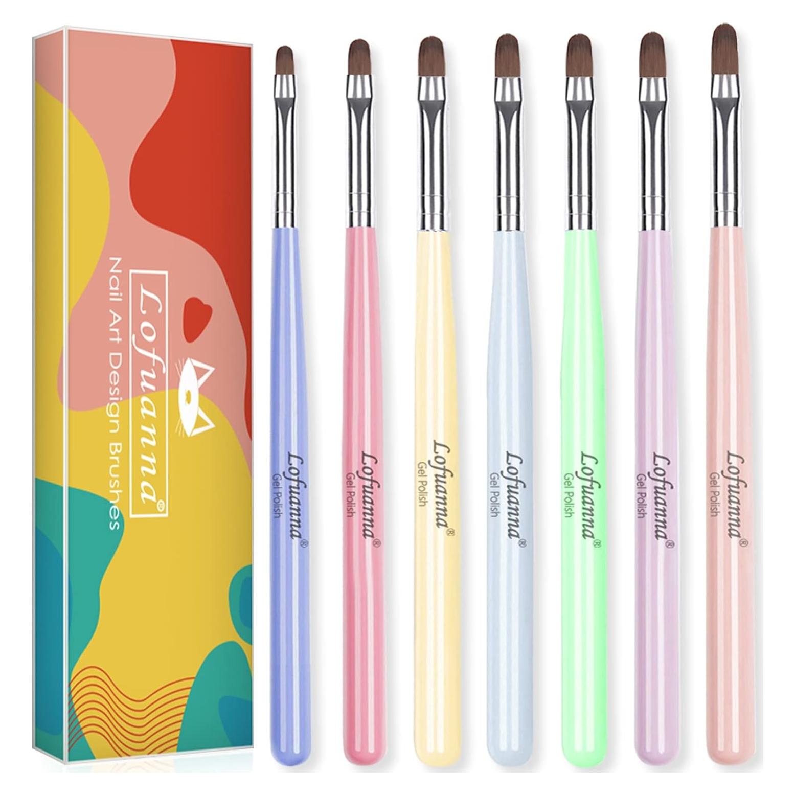Conjunto de Pinceles para Arte de Uñas Lofuanna 7 Pcs Gel