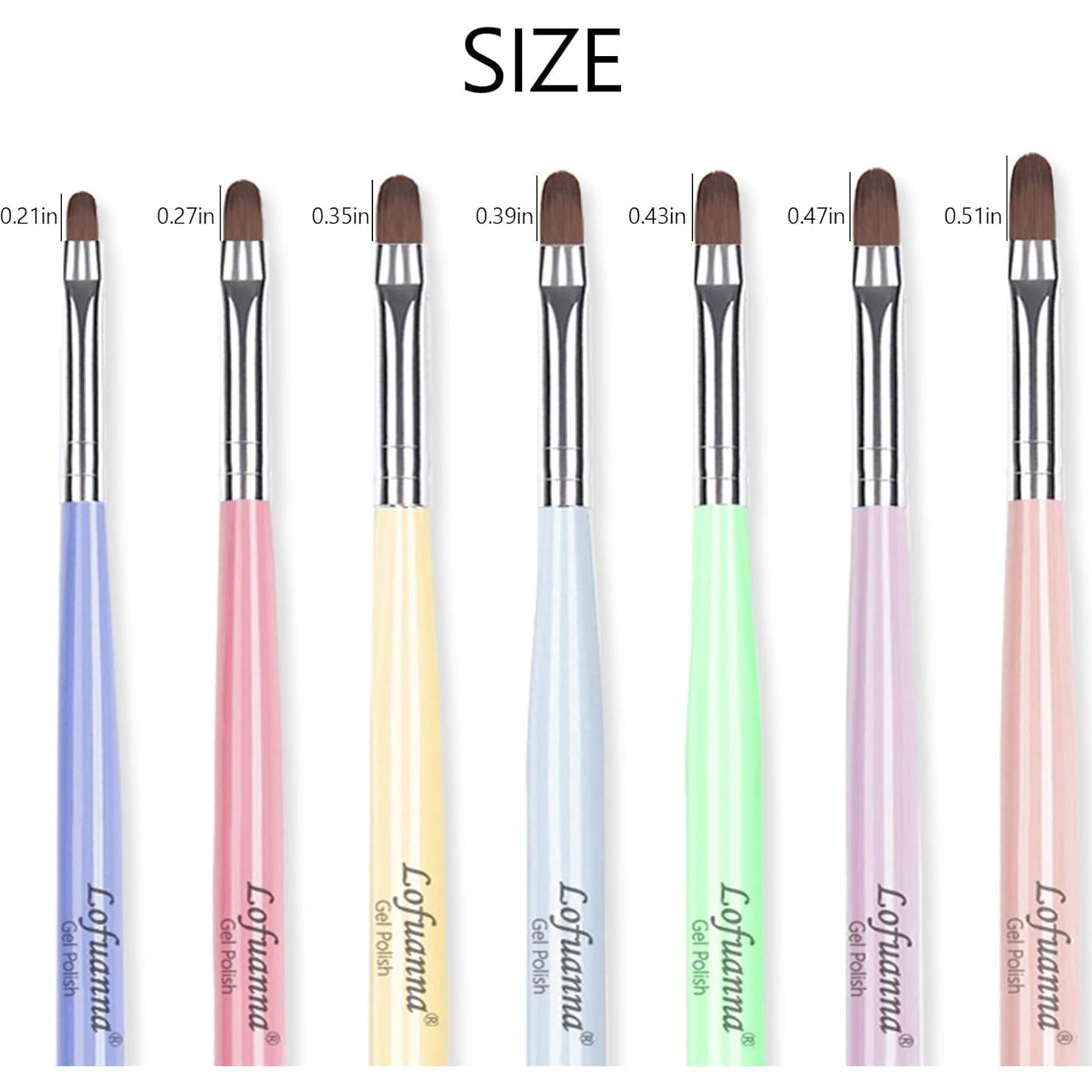 Conjunto de Pinceles para Arte de Uñas Lofuanna 7 Pcs Gel