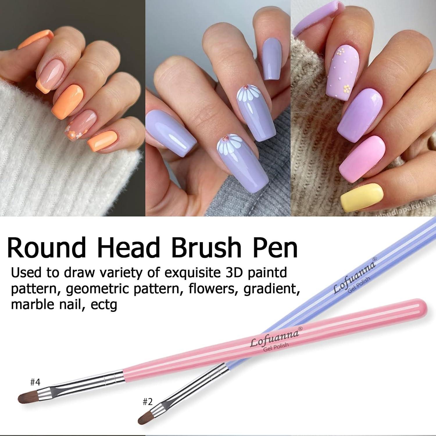 Conjunto de Pinceles para Arte de Uñas Lofuanna 7 Pcs Gel