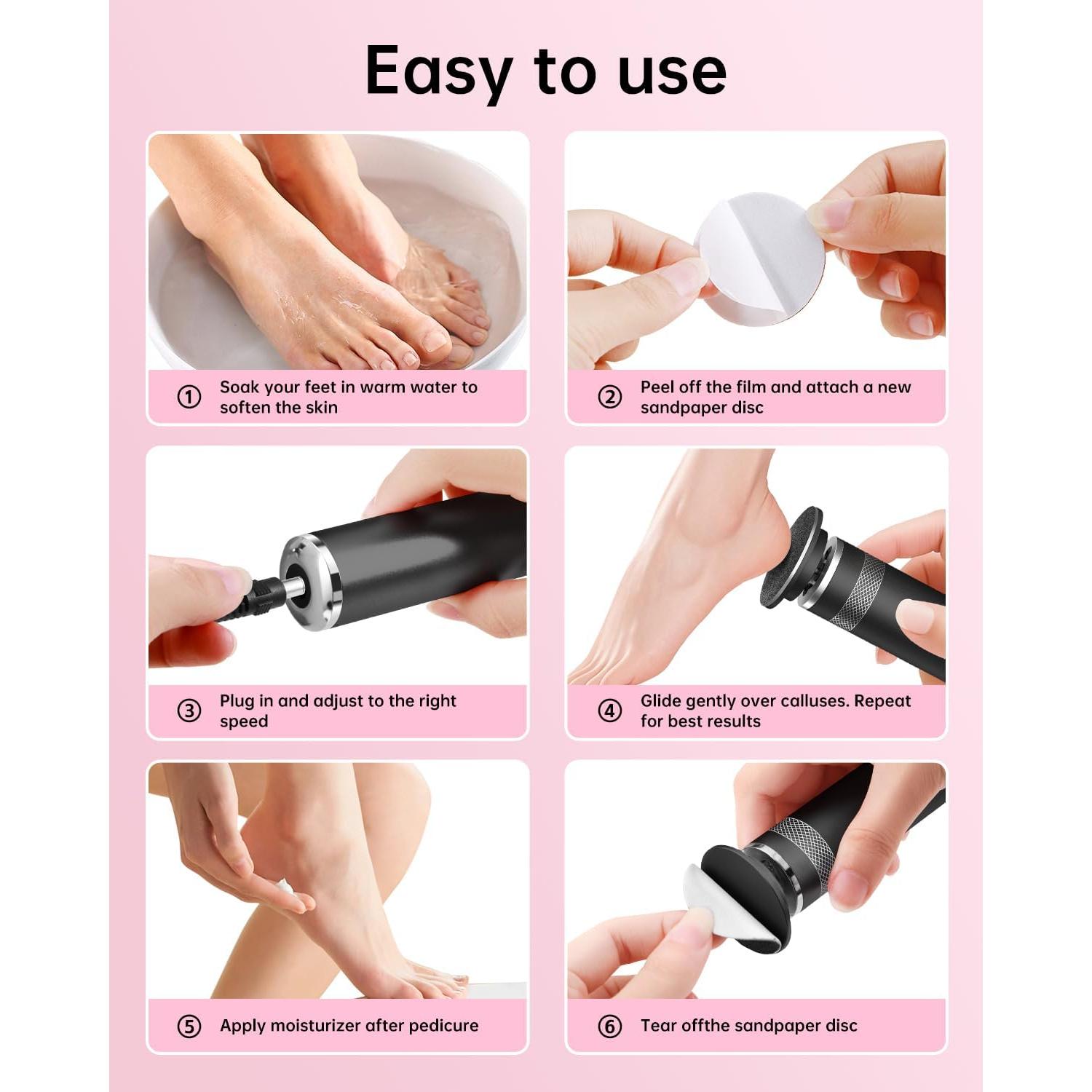 Removedor de Callos Eléctrico Tohecu FCM-08 Negro con 60 Discos