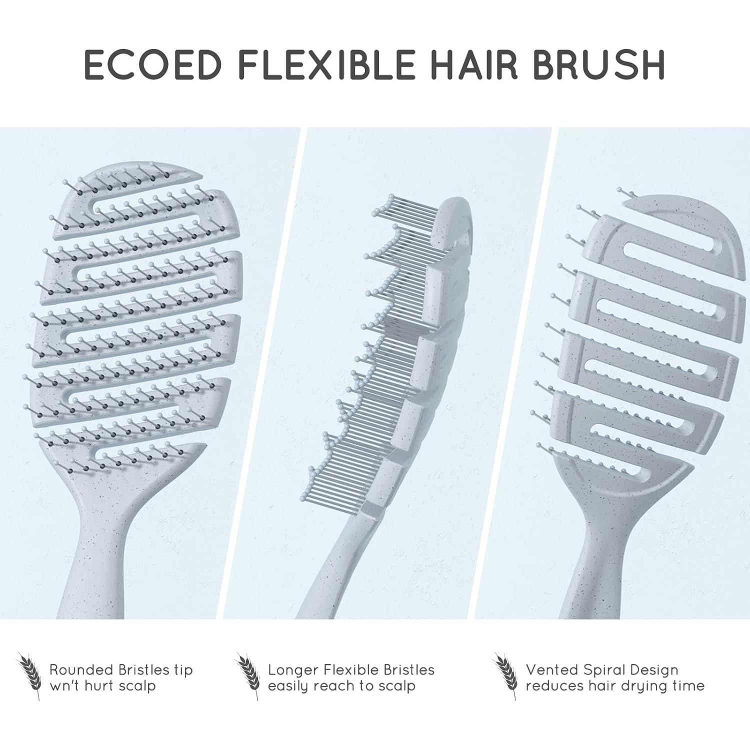 Cepillo Desenredante Ventilado Ecoed Azul para Todo Tipo de Cabello