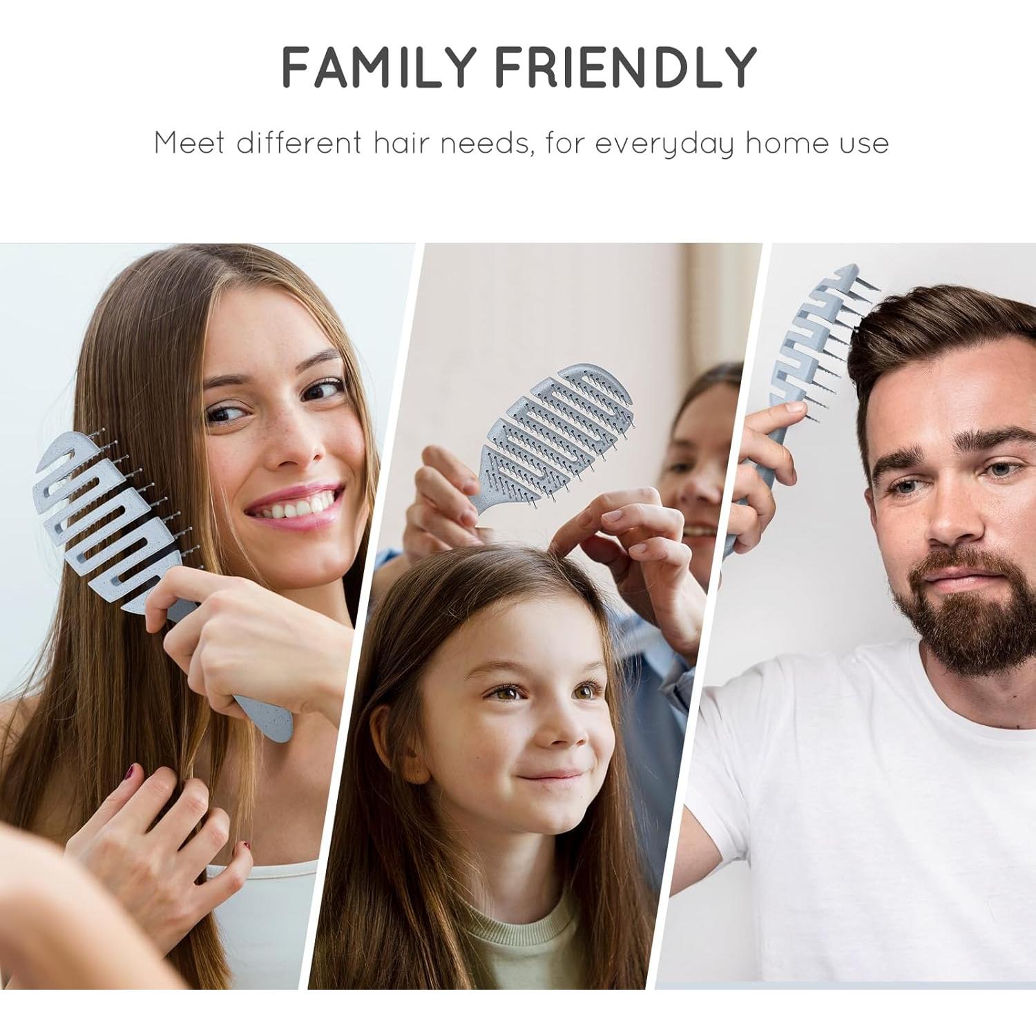 Cepillo Desenredante Ventilado Ecoed Azul para Todo Tipo de Cabello