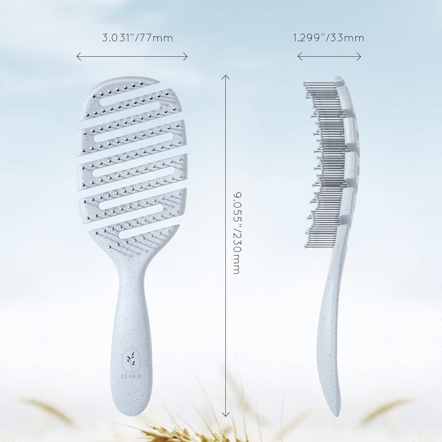 Cepillo Desenredante Ventilado Ecoed Azul para Todo Tipo de Cabello