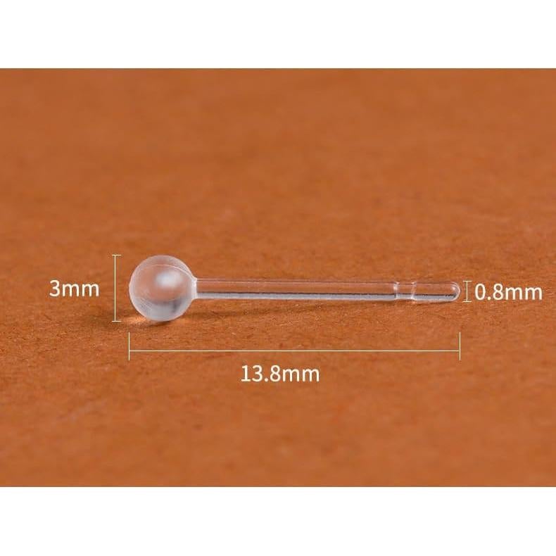 Pendientes de plástico Formulen 200 piezas hipoalergénicos 3 mm