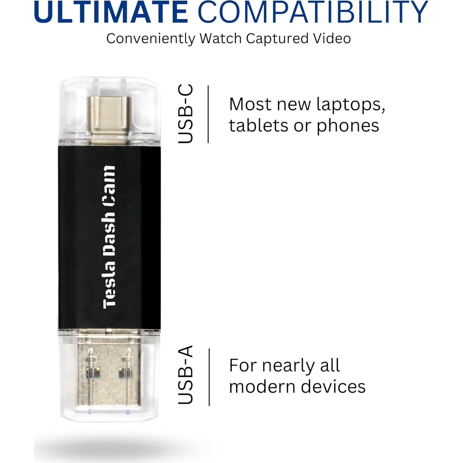 Unidad Flash USB 128 GB Tesla Modo Sentry Doble Cara