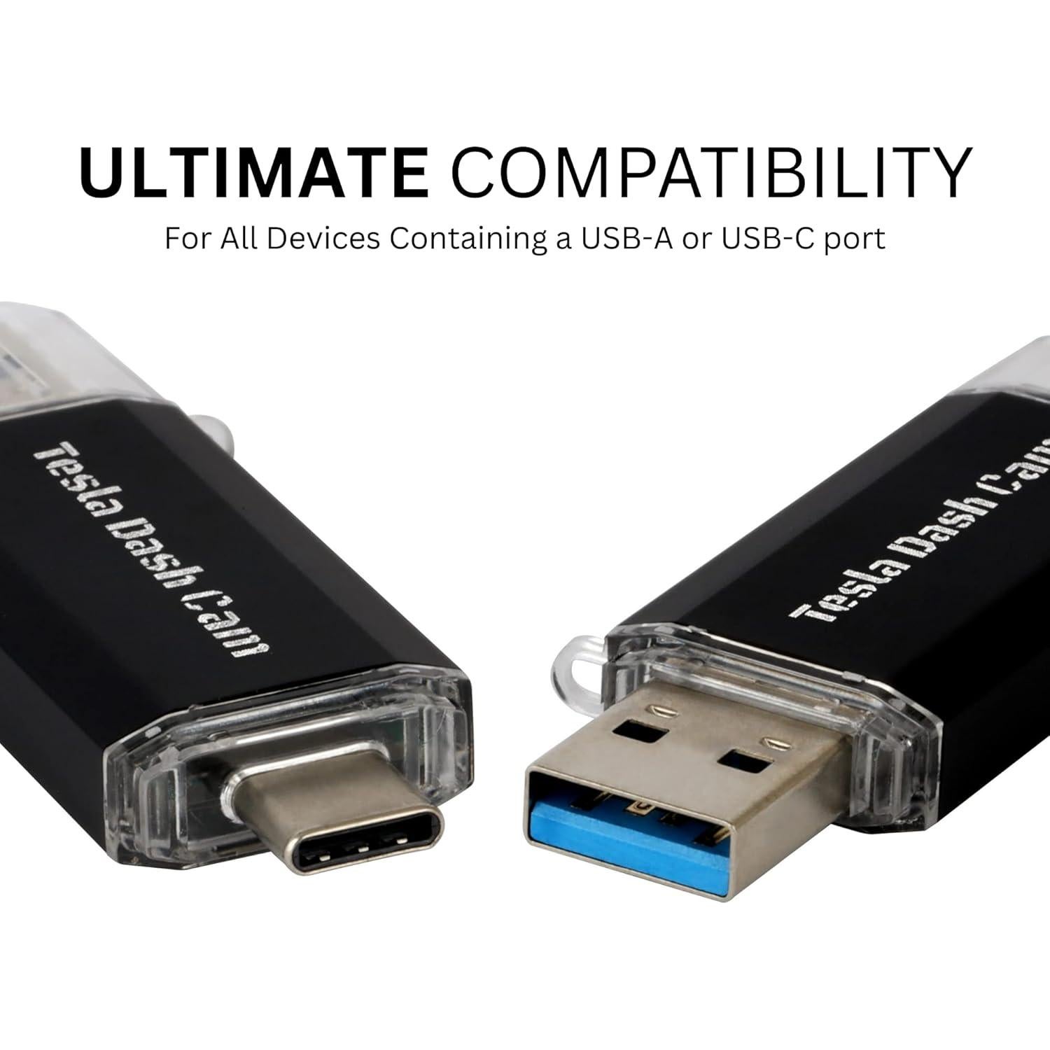 Unidad Flash USB 128 GB Tesla Modo Sentry Doble Cara