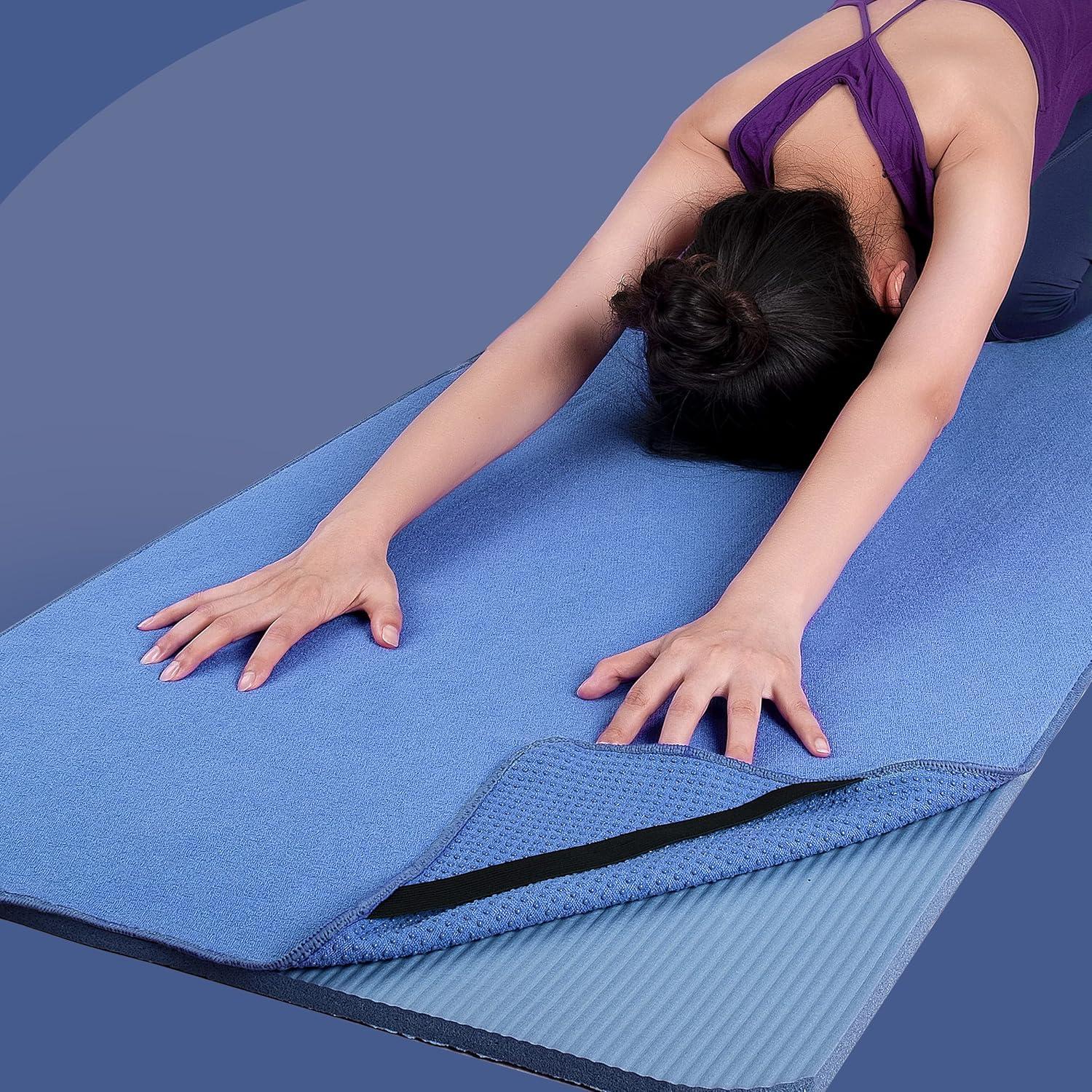 Toalla de Yoga POLYTE Microfibra Antideslizante 61x183 cm Azul