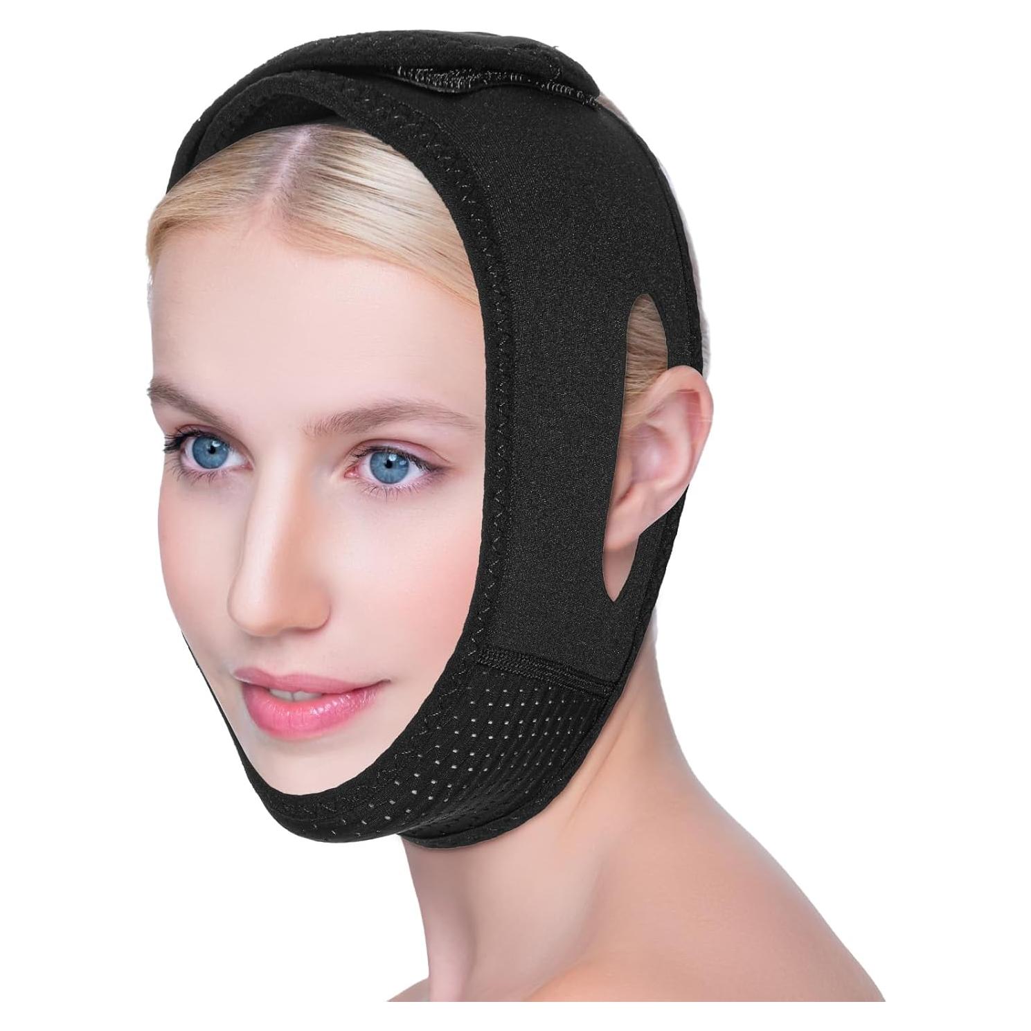 Mascarilla Reutilizable Elevadora de Mandíbula CIATBYYJ Negro M