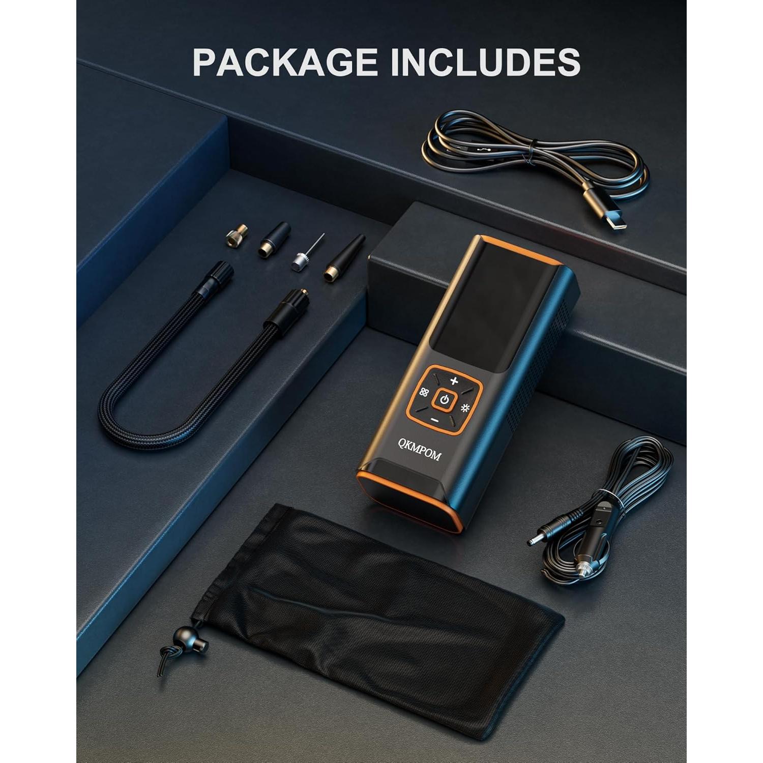 Compresor de Aire Portátil QKMPOM K7 180 PSI Inalámbrico