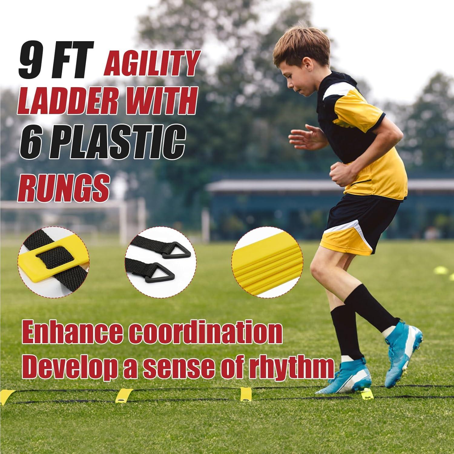 Portería de Fútbol BaseGoal 6x4 FT Plegable con Escalera de Agilidad