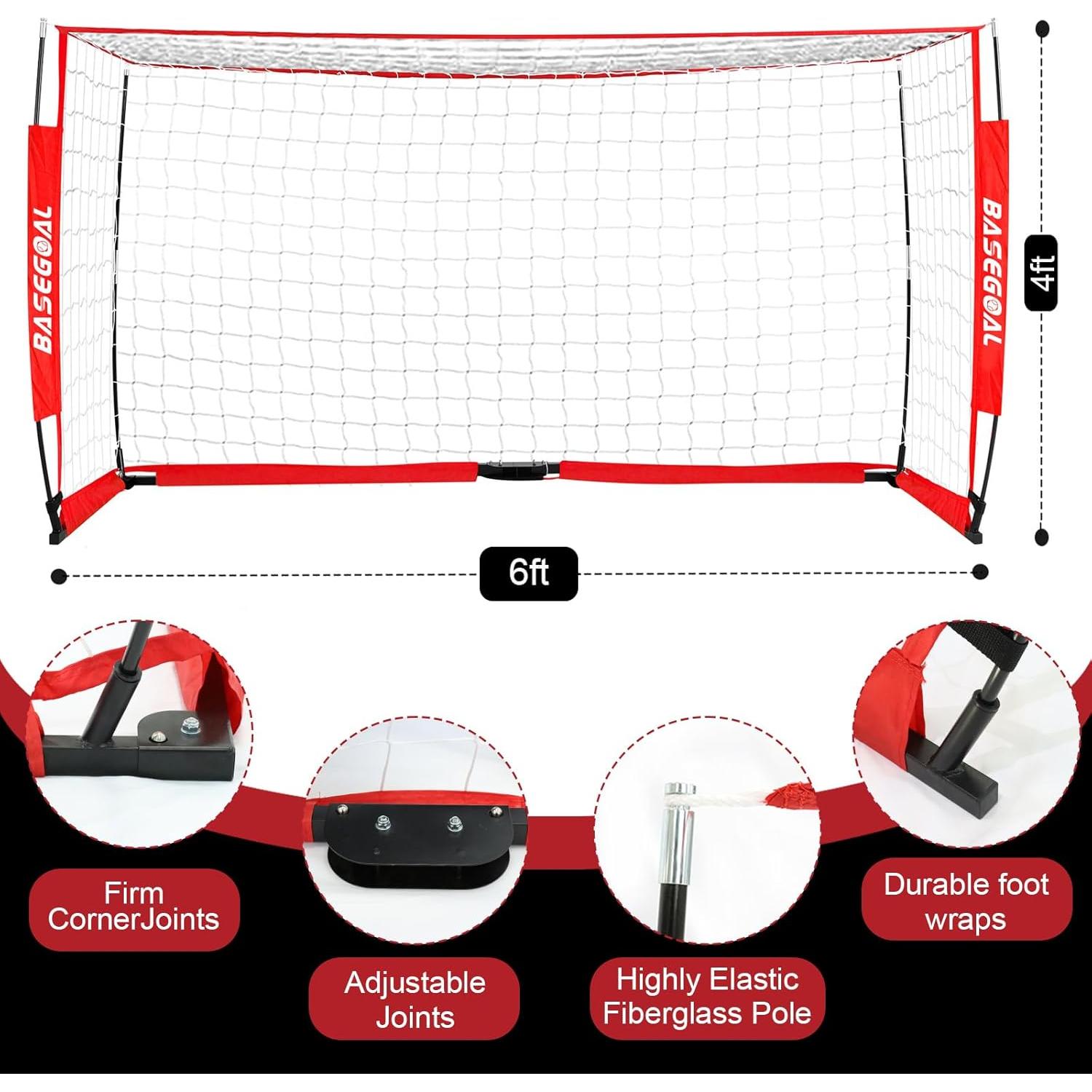 Portería de Fútbol BaseGoal 6x4 FT Plegable con Escalera de Agilidad