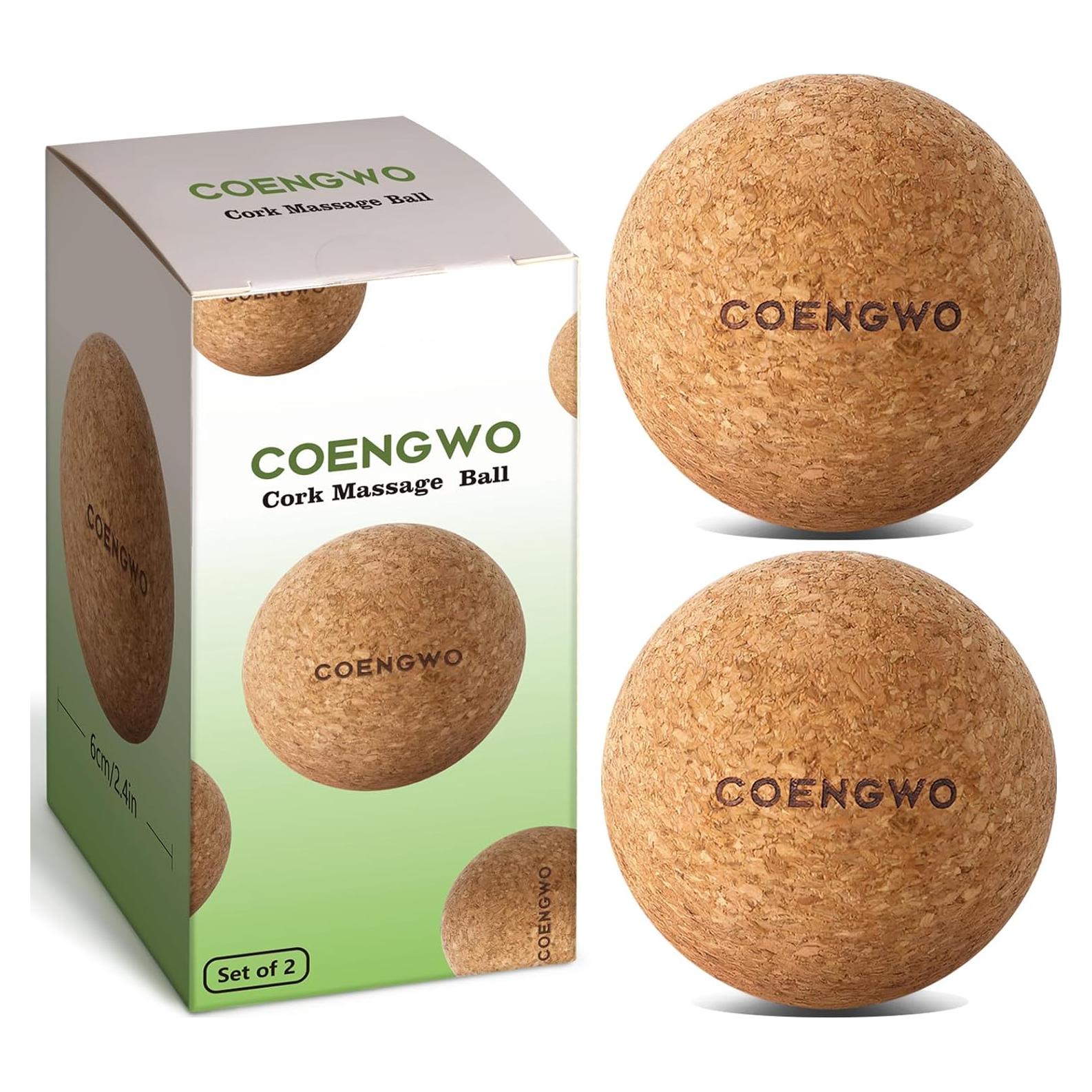 Pelota de Corcho COENGWO para Masaje y Terapia - 6.1 cm