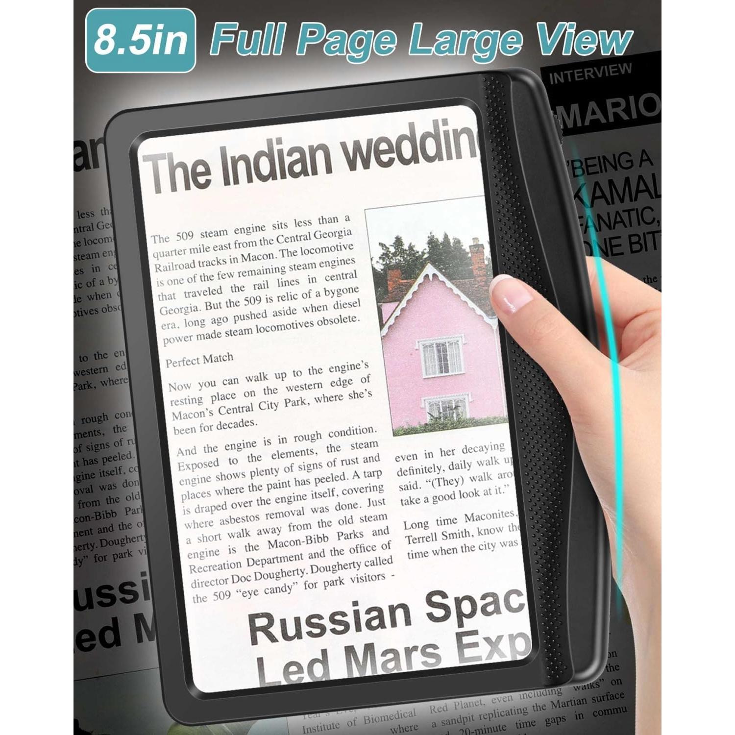 Lupa Recargable 5X AKKYCVS con Luz LED para Lectura