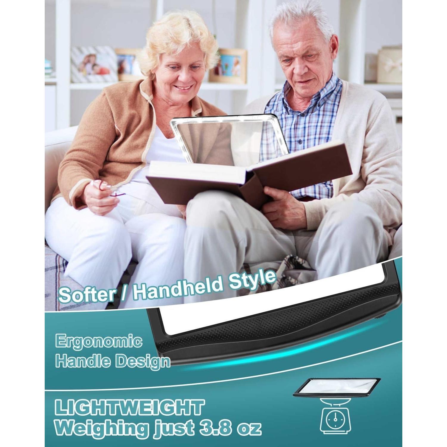 Lupa Recargable 5X AKKYCVS con Luz LED para Lectura