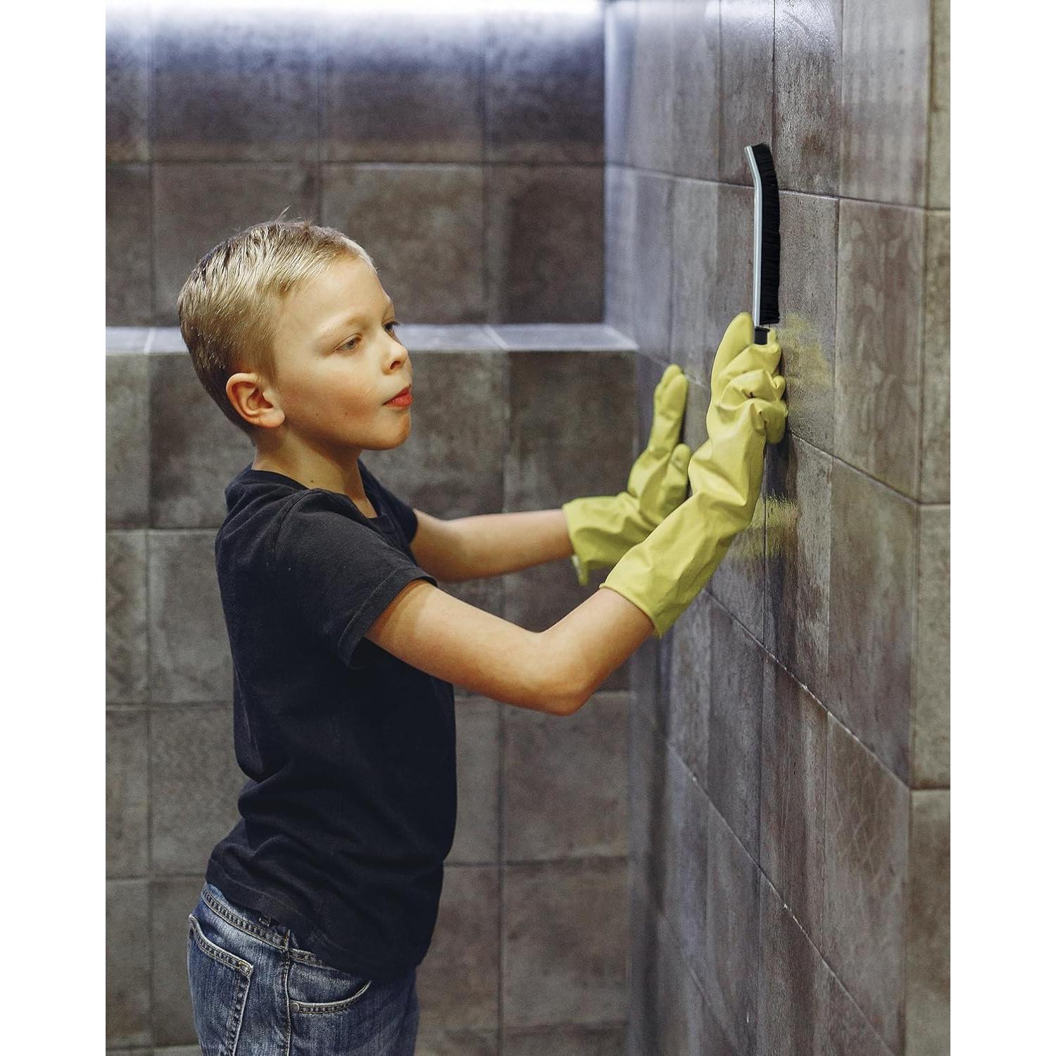 2Pcs Hard Bristle Crevice Cleaning Brush, Ginsco Multifunctional Crevice Cleaning Tools for Household Use, Gap Cleaning Brush Thin Brush Grout Cleaner Brush Small Brush for Window Kitchen Bathroom