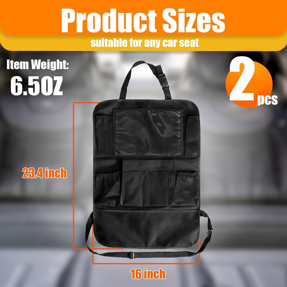 Organizador de Asiento Trasero ZIMISI 2PCS Tela Oxford Negro