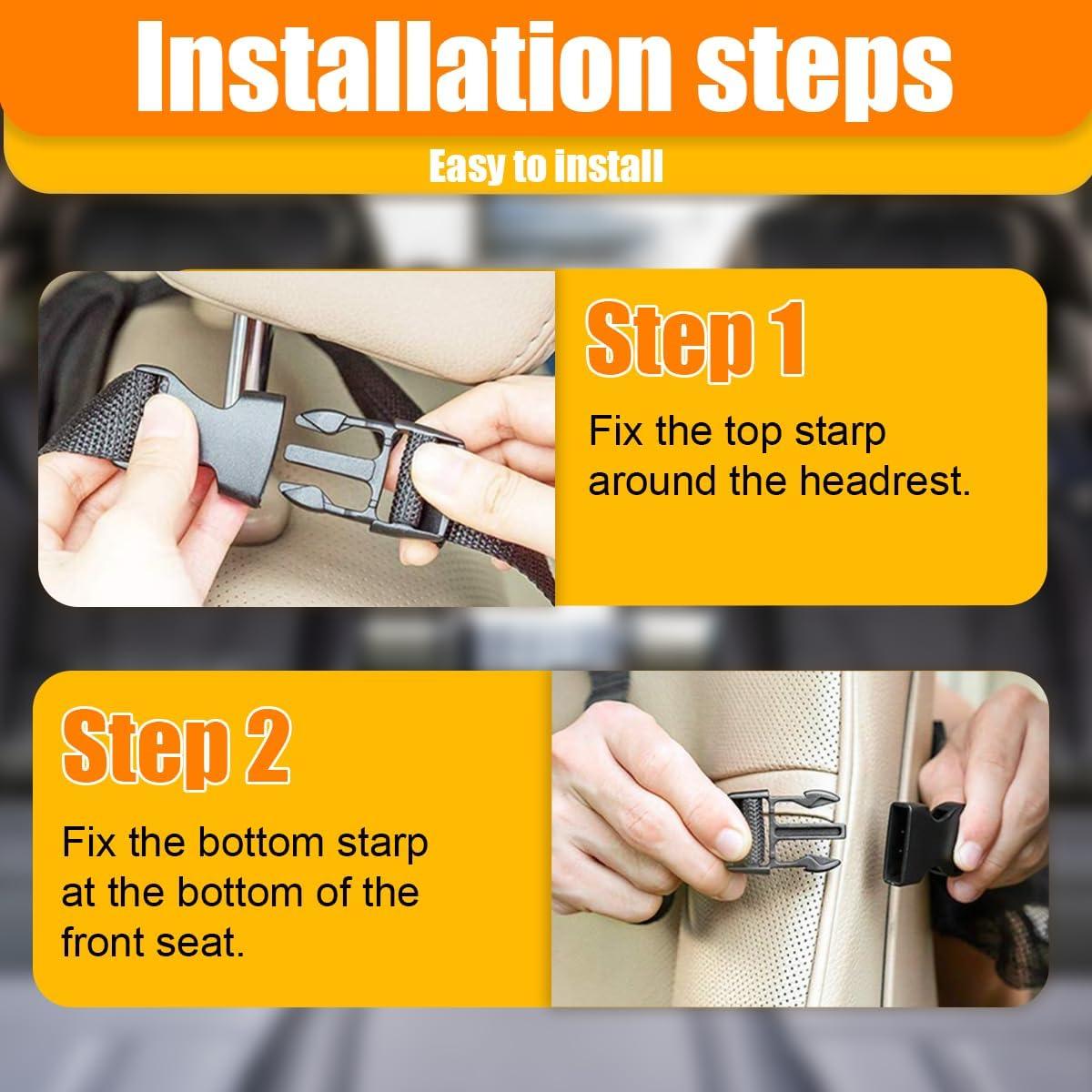 Organizador de Asiento Trasero ZIMISI 2PCS Tela Oxford Negro