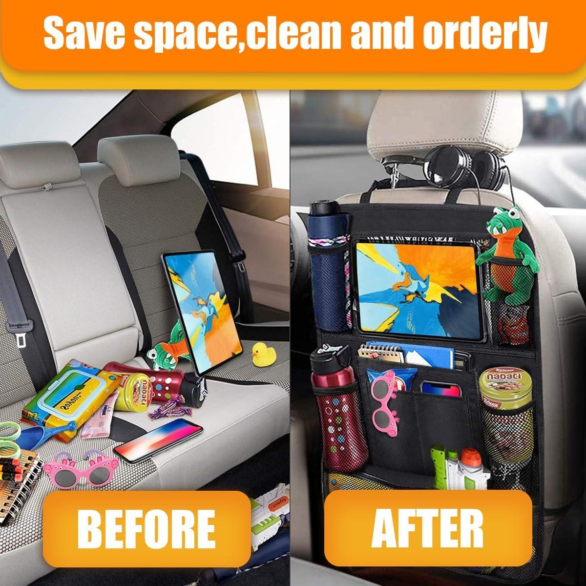 Organizador de Asiento Trasero ZIMISI 2PCS Tela Oxford Negro